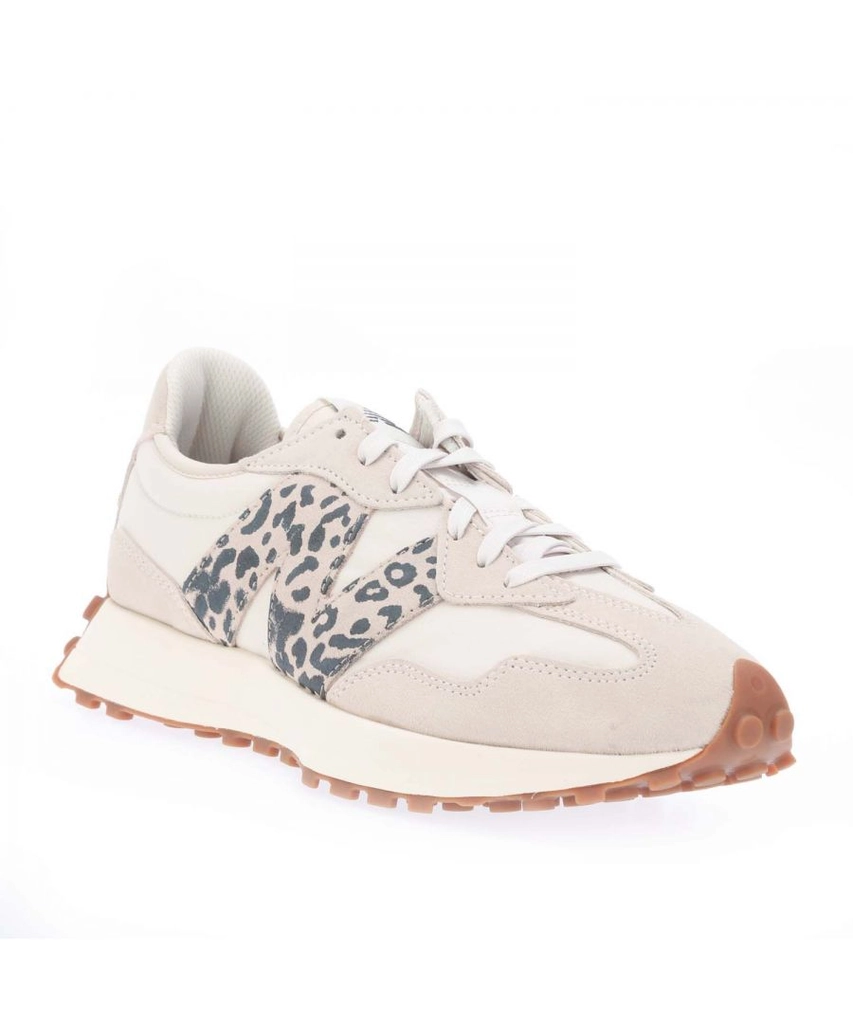 New Balance Mens 327 Moonbeam Leopard Trainers in White Suede - Size UK 9.5